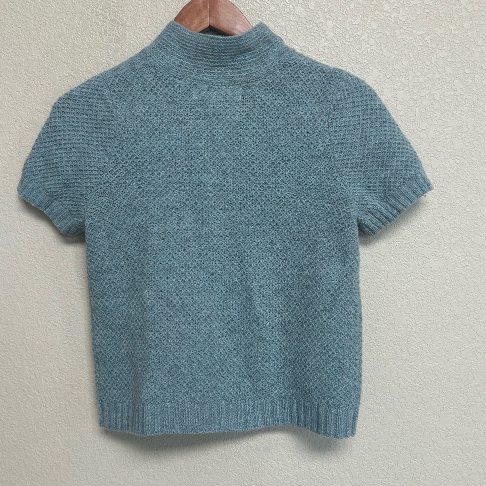 Anthropologie Charlie & Robin Women’s Aqua Blue Wool Blend Knit Sweater Top  M - Picture 2 of 8